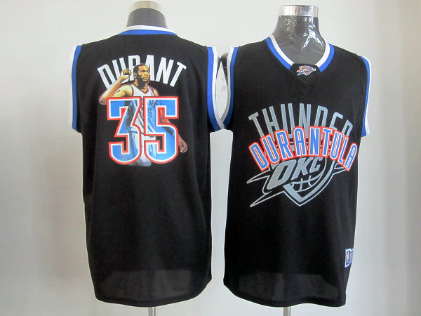 NBA Oklahoma City Thunder 35 Kevin Durant Notorious Fashion Black Jersey